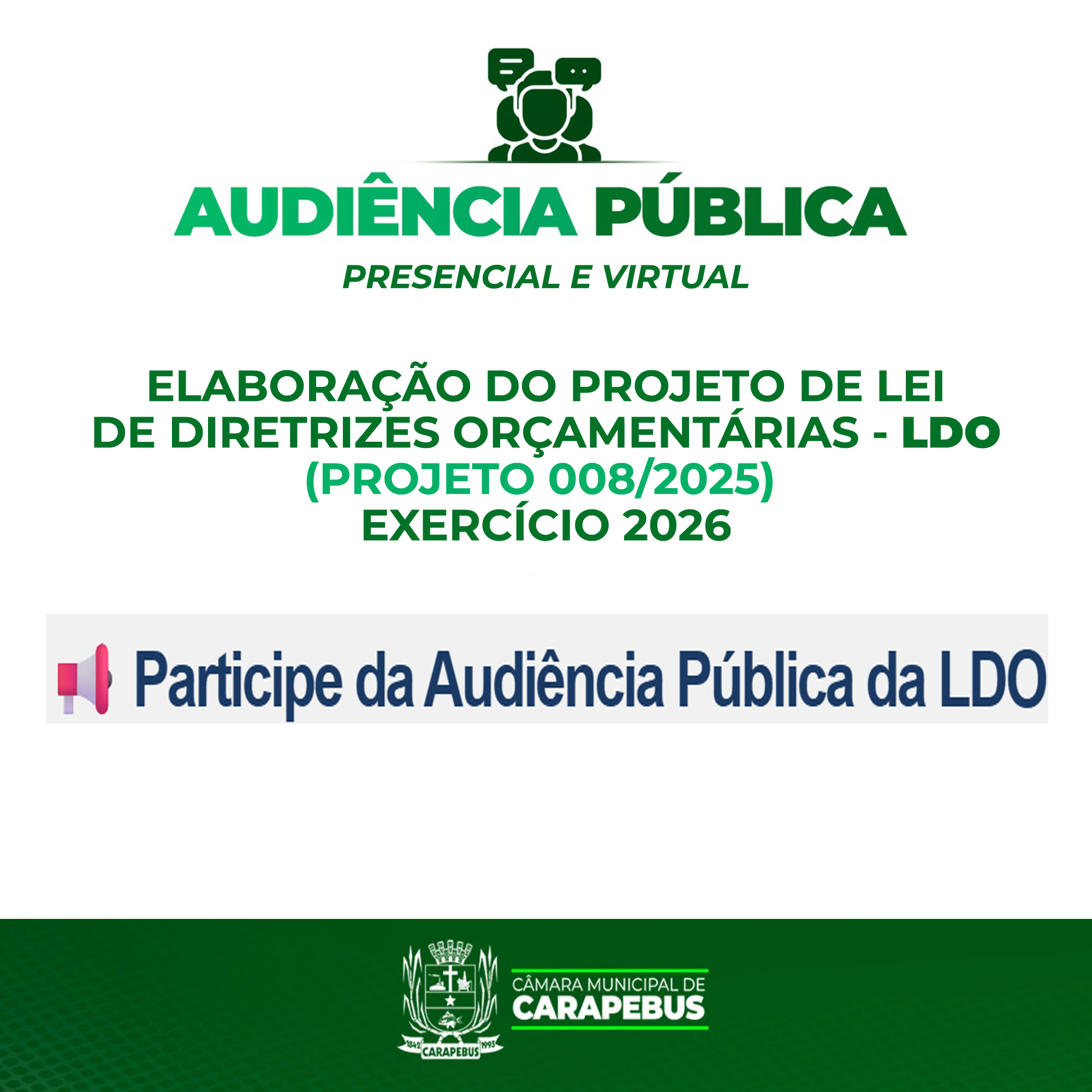 📢 Participe da Audiência Pública da LDO!