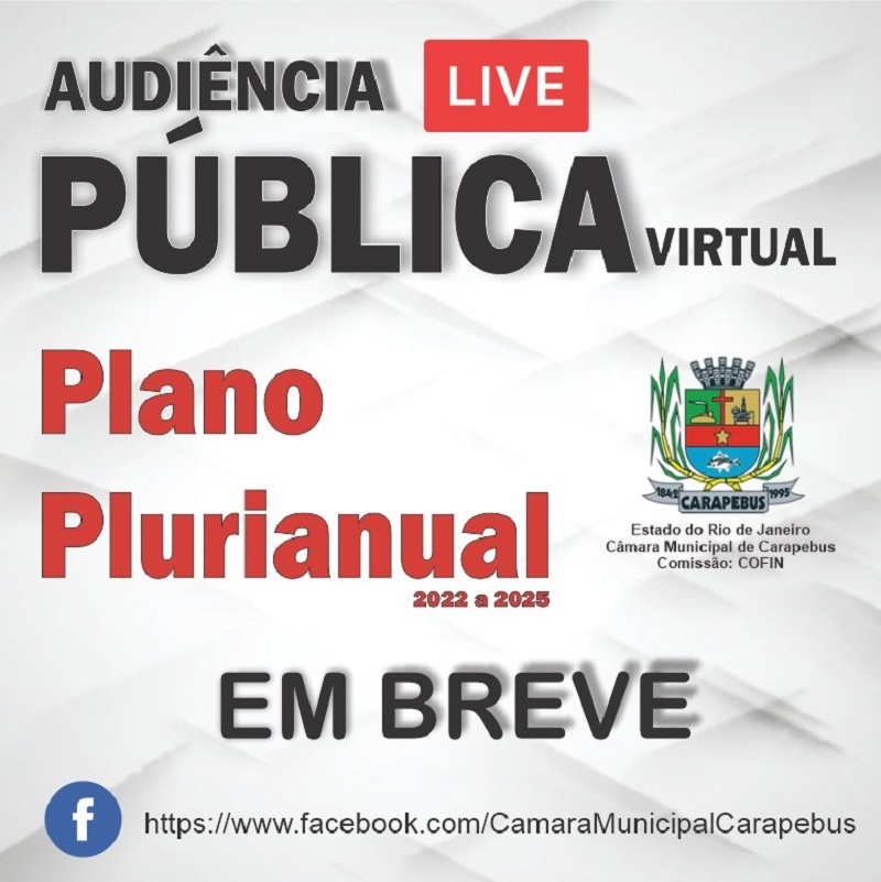 Em breve teremos Audiência Pública Virtual da PPA