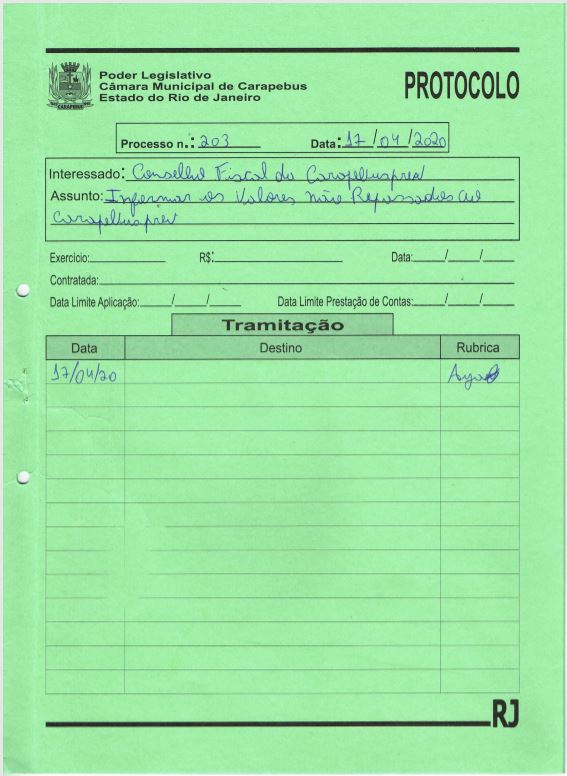 Valores não repassados ao Carapebusprev